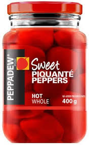 BEST BY FEBRUARY 2026: Peppadew Peppers Piquante (HOT) Peppers Whole 400g