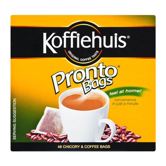 BEST BY JANUARY 2026: Koffiehuis Coffee Pronto (Pack of 48) 250g