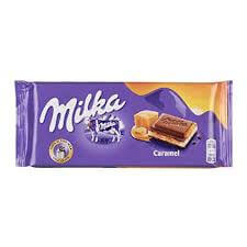 BEST BY JANUARY 2026: Milka Caramel Chocolate Bar HEAT SENSITIVE ITEM. PLEASE ADD ITEM 122942 TO THE ORDER TO TRY TO PROTECT CHOCOLATES FROM HEAT DAMAGE. 100g