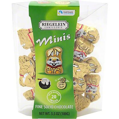 Riegelein Mini Chocolate Bunnies Acetate Box 100g