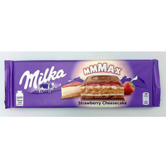 BEST BY FEBRUARY 2026: Milka Strawberry Cheesecake Mix HEAT SENSITIVE ITEM. PLEASE ADD ITEM 122942 TO THE ORDER TO TRY TO PROTECT CHOCOLATES FROM HEAT DAMAGE. 300g