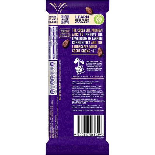 CAD DAIRY MILK FRUIT AND NUT 180G