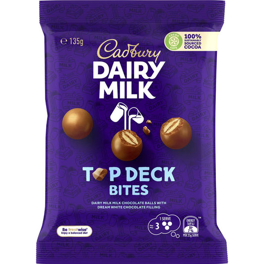 CADBURY DAIRY MILK TOP DECK BITES 135G