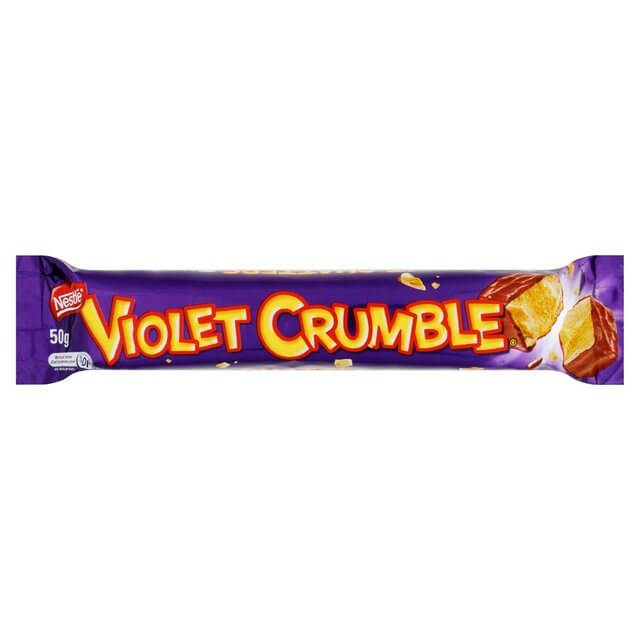 Nestle Violet Crumble Australias Crisp Golden Honeycomb Covered in Milk Chocolate  HEAT SENSITIVE ITEM. PLEASE ADD ITEM 122942 TO THE ORDER TO TRY TO PROTECT CHOCOLATES FROM HEAT DAMAGE. 50g