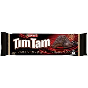 Arnotts Timtam Dark Chocolate Biscuits (9pk)  HEAT SENSITIVE ITEM. PLEASE ADD ITEM 122942 TO THE ORDER TO TRY TO PROTECT CHOCOLATES FROM HEAT DAMAGE. 163g