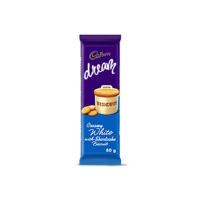 BEST BY FEBRUARY 2026: Cadbury Dream Biscuit Bar  HEAT SENSITIVE ITEM. PLEASE ADD ITEM 122942 TO THE ORDER TO TRY TO PROTECT CHOCOLATES FROM HEAT DAMAGE. 80g