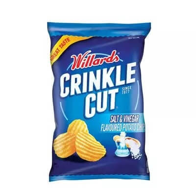 BEST BY MARCH 2026: Willards Crinkle Cut Salt Vinegar 125g