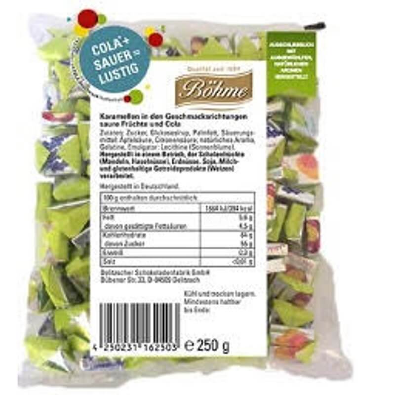 Boehme Assorted Sour Fruit Chews individually Wrapped 250g