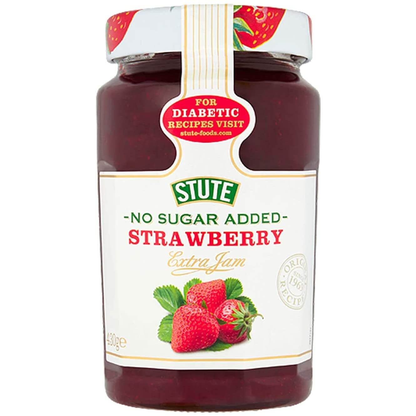 BEST BY FEBRUARY 2026: Stute Strawberry Jam No Added Sugar 430g