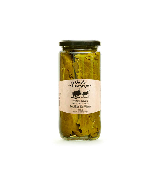 BEST BY JANUARY 2026: Uncle Yiannis Grape Vine Leaves 450g