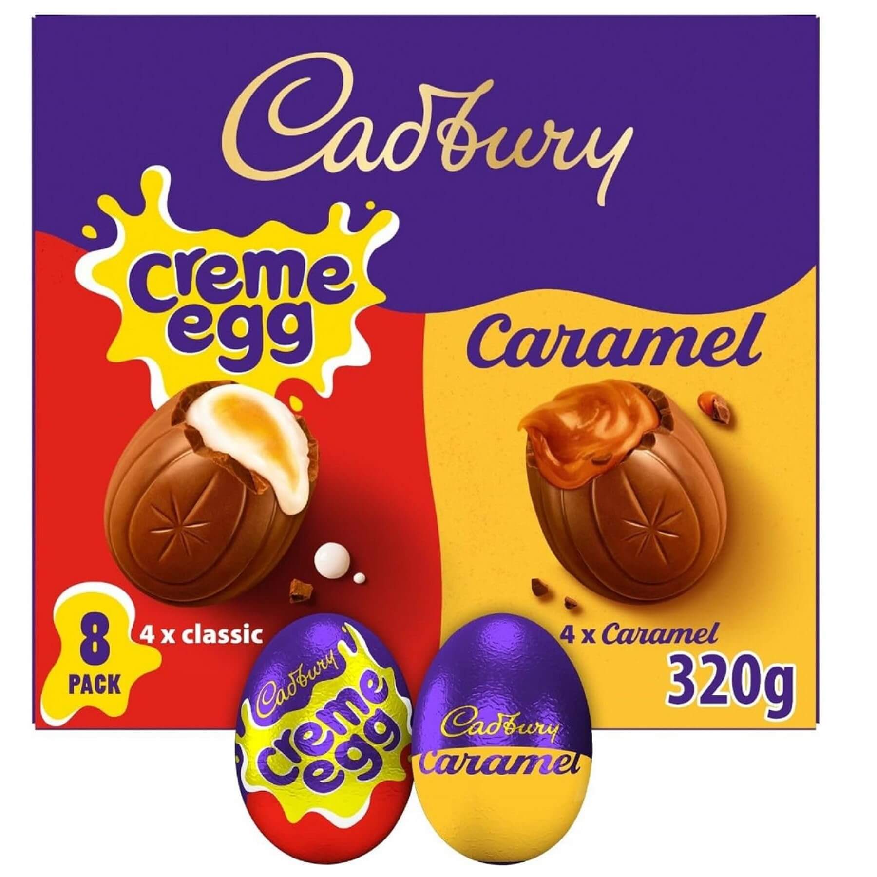 Cadbury Mixed Creme Eggs and Caramel Eggs 8pk 320g