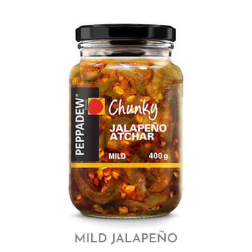 BEST BY JANUARY 2026: Peppadew Jalapeno Atchar Chunky Mild 400g