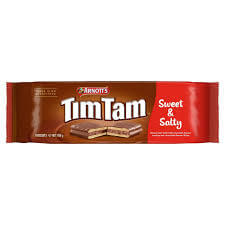 Arnotts Tim Tam Sweet and Salty Milk Choc Cookies HEAT SENSITIVE ITEM. PLEASE ADD ITEM 122942 TO THE ORDER TO TRY TO PROTECT CHOCOLATES FROM HEAT DAMAGE 165g