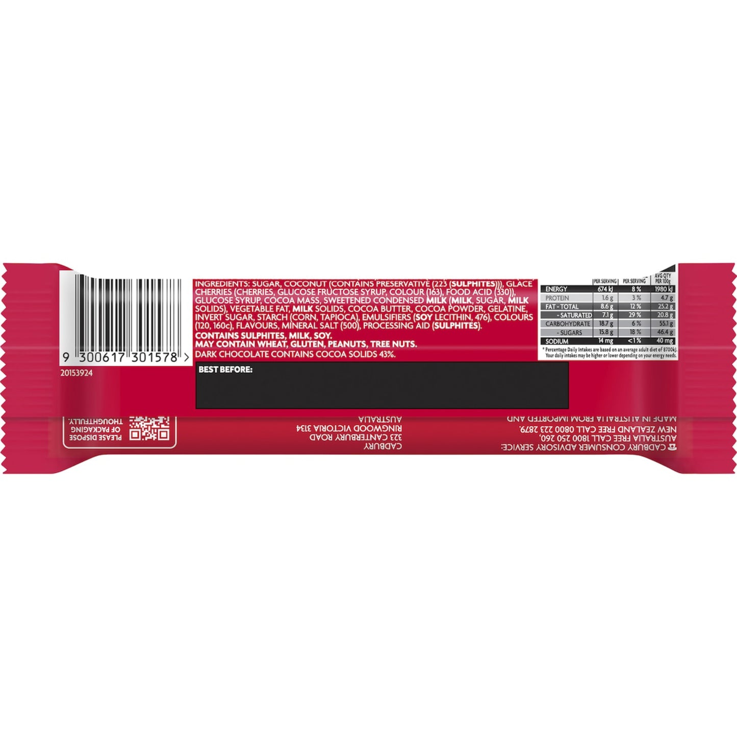 CADBURY CHERRY RIPE 68G