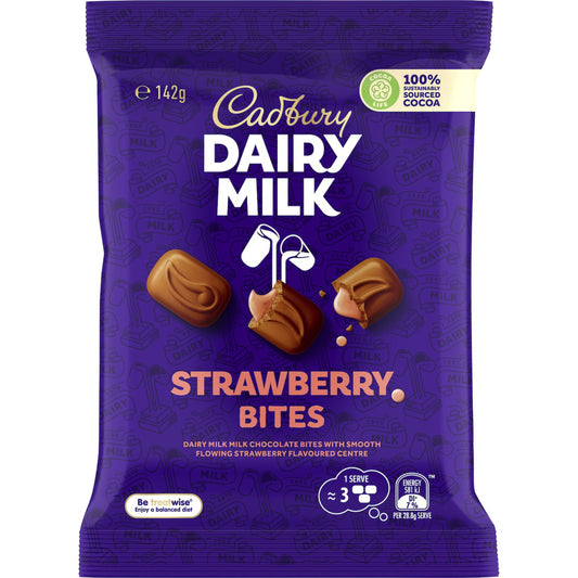CADBURY DAIRY MILK STRAWBERRY BITES 142G