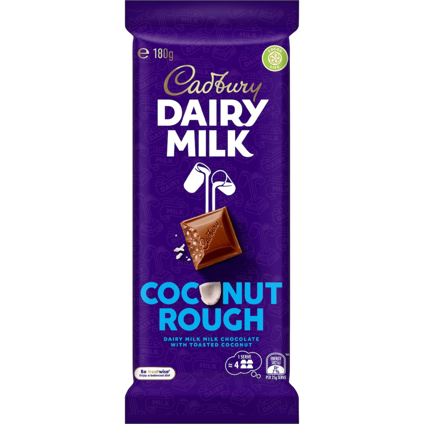 CAD DAIRY MILK COCONUT ROUGH 180G