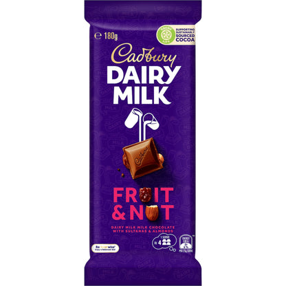 CAD DAIRY MILK FRUIT AND NUT 180G