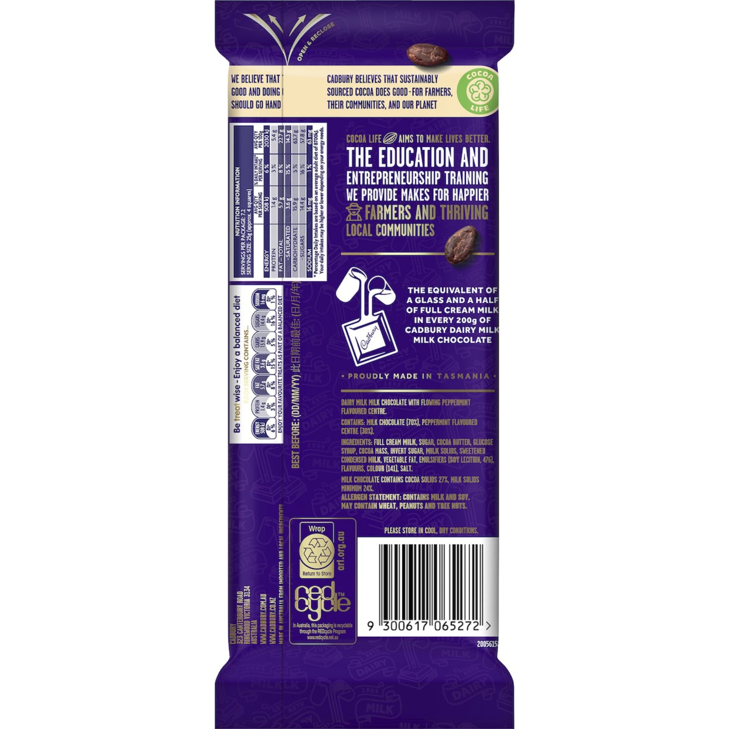 CAD DAIRY MILK PEPPERMINT 180G