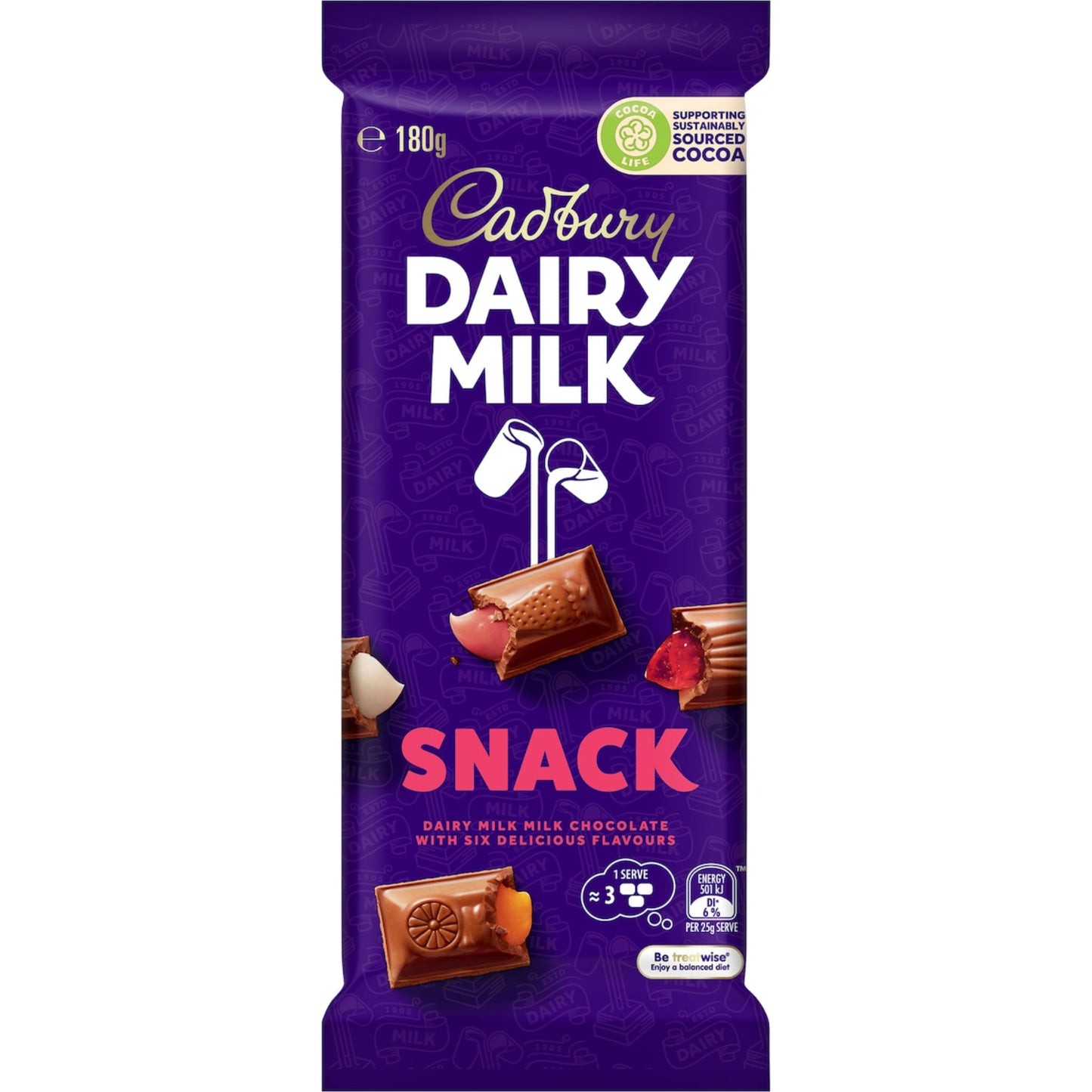 CAD DAIRY MILK SNACK 180G