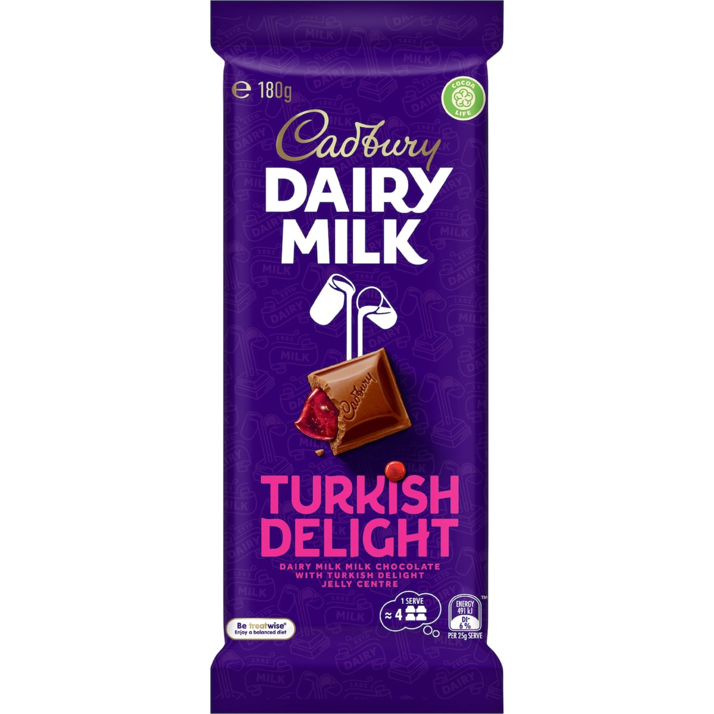 CAD DAIRY MILK TURKISH DELIGHT 180G