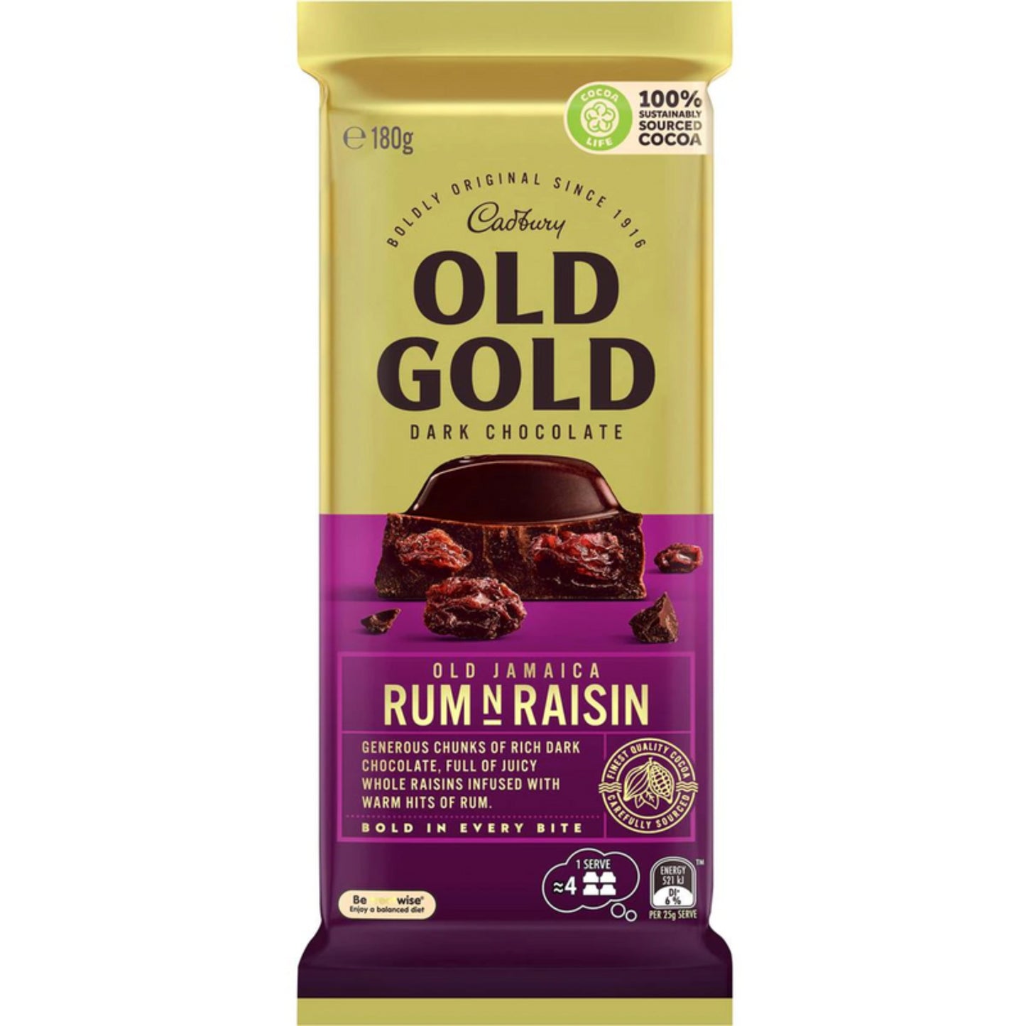 CAD OLD GOLD JAMAICA RUM & RAISIN 180G
